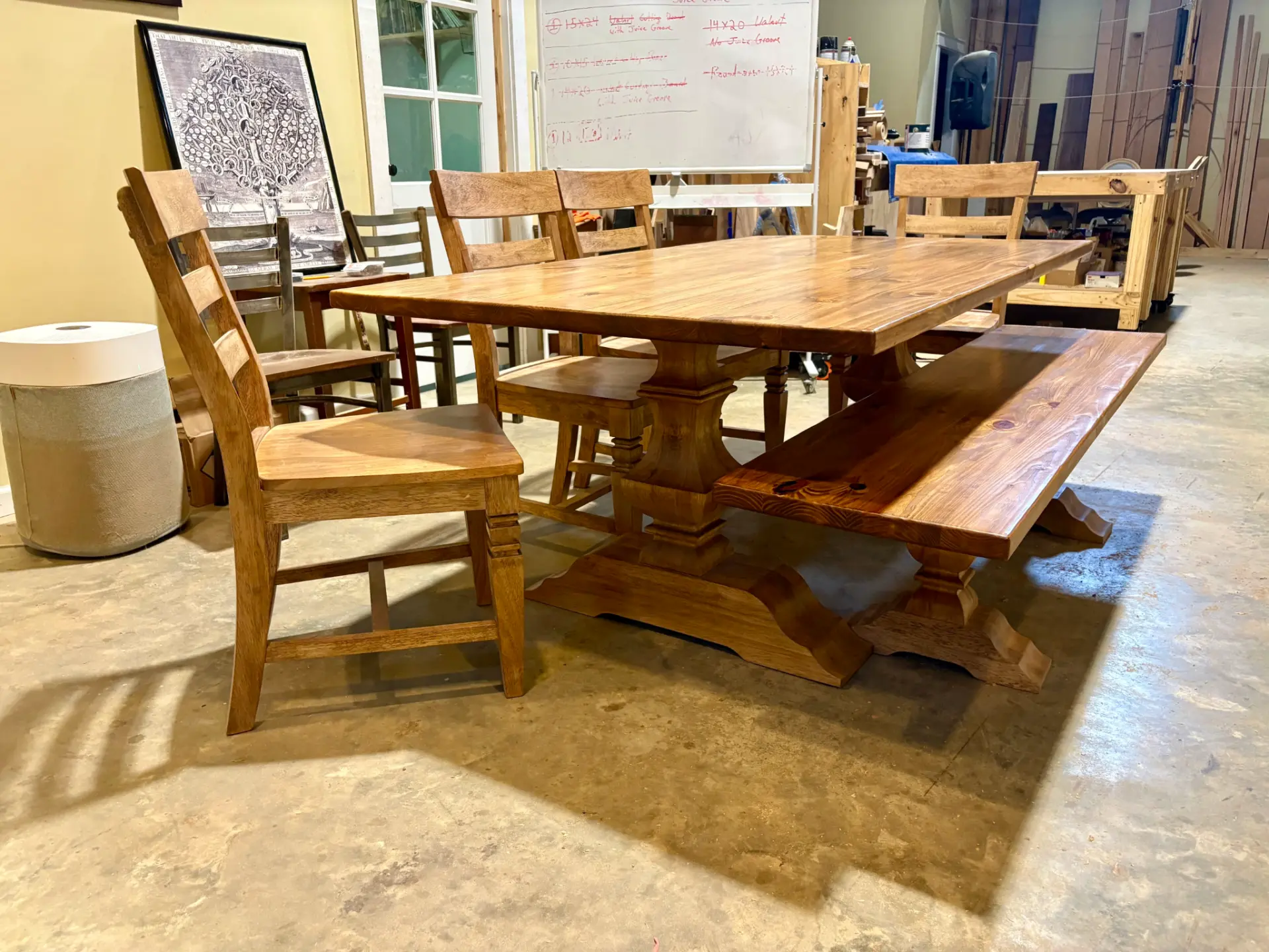 Custom Lafitte Pedestal in Pine with an Early American Stain handcrafted by Sunset Edge & Wood