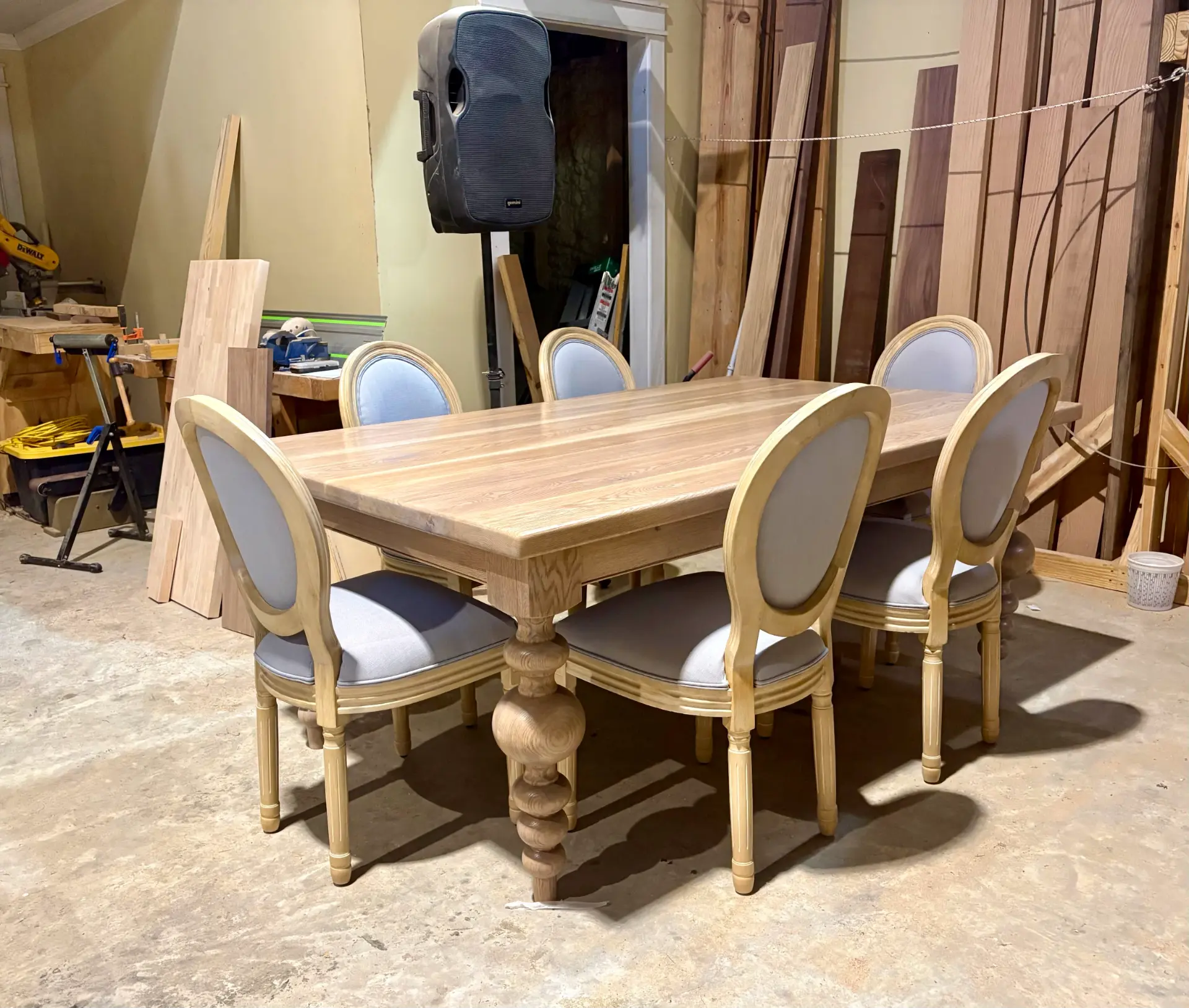 Custom Dining Set Built in Our Sunset, Louisiana Shop handcrafted by Sunset Edge & Wood